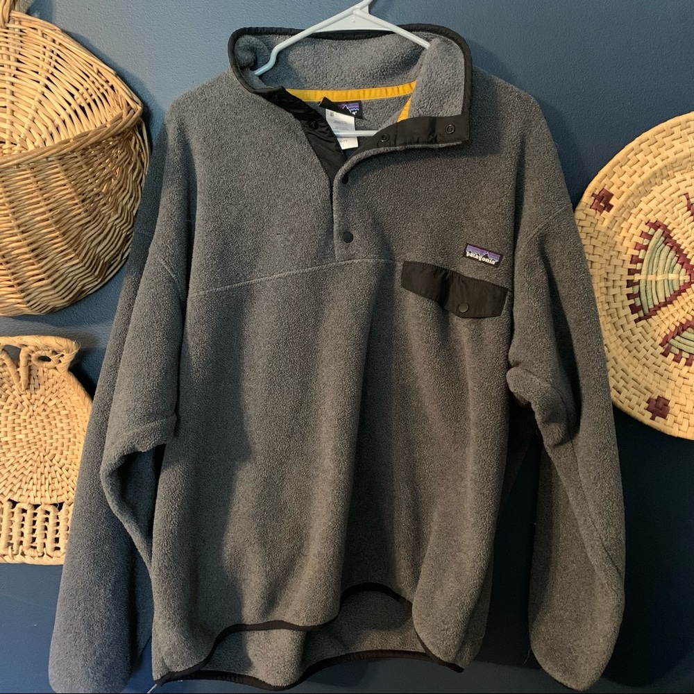 Patagonia Gray Snap Button Pullover